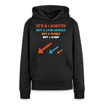 Lagotto Romagnolo - Frauen Premium Bio Hoodie - Schwarz - Vorne - Julia (174cm)