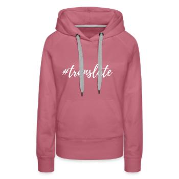 #translate conception - Sweat à capuche Premium bio Femme - mauve - Devant - Isabella (175cm)