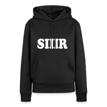 Sir siir siiir - Sweat à capuche Premium bio Femme - noir - Devant - Julia (174cm)