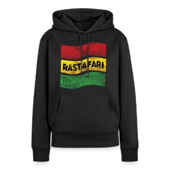 Rastafari Drapeau - Sweat à capuche Premium bio Femme - noir - Devant - Julia (174cm)