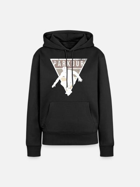 Schwindelfreier Parkour Dachläufer - Frauen Premium Bio Hoodie - Schwarz