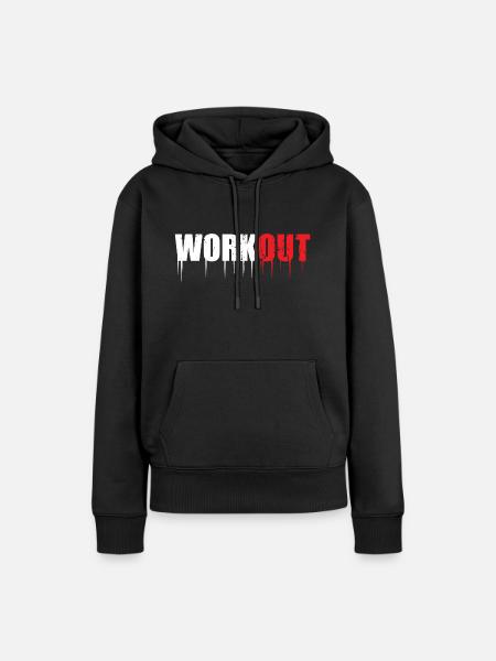 Workout - Frauen Premium Bio Hoodie - Schwarz