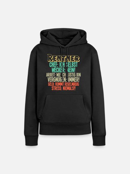 Rentner Rente - Frauen Premium Bio Hoodie - Schwarz