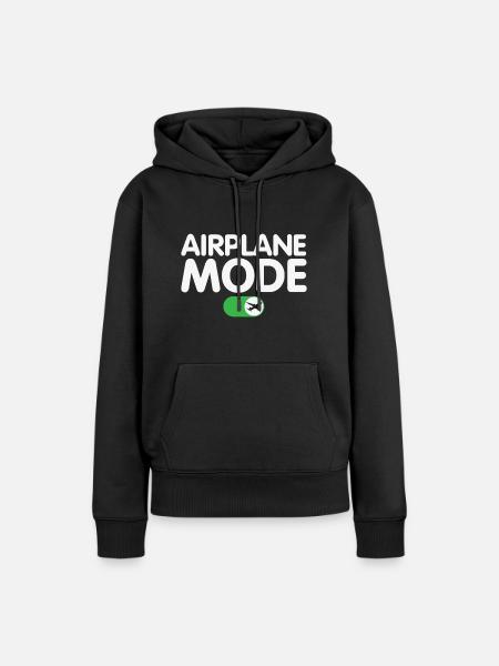 Flugzeugmodus auf lustigem Pilotendesign - Frauen Premium Bio Hoodie - Schwarz