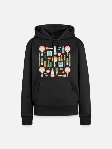 Disco Make Up Wiederbelebung - Frauen Premium Bio Hoodie - Schwarz