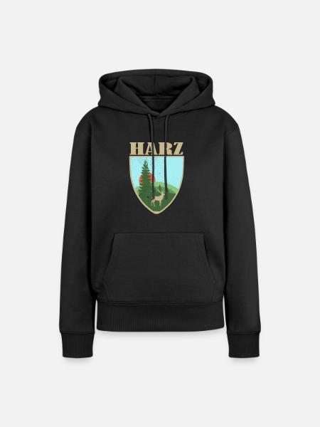 Harz Gebirge - Frauen Premium Bio Hoodie - Schwarz