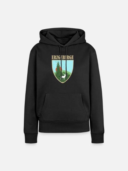 Erzgebirge - Frauen Premium Bio Hoodie - Schwarz