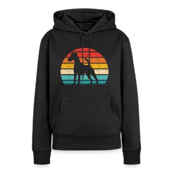 Smooth Fox Terrier Foxterrier Vintage Retro - Frauen Premium Bio Hoodie - Schwarz - Vorne - Julia (174cm)