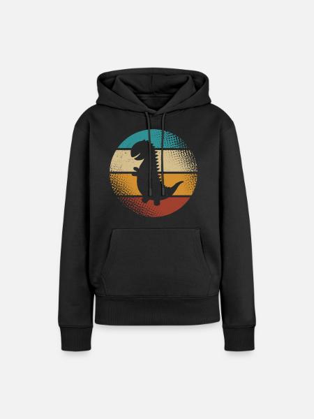 T-Rex - Frauen Premium Bio Hoodie - Schwarz