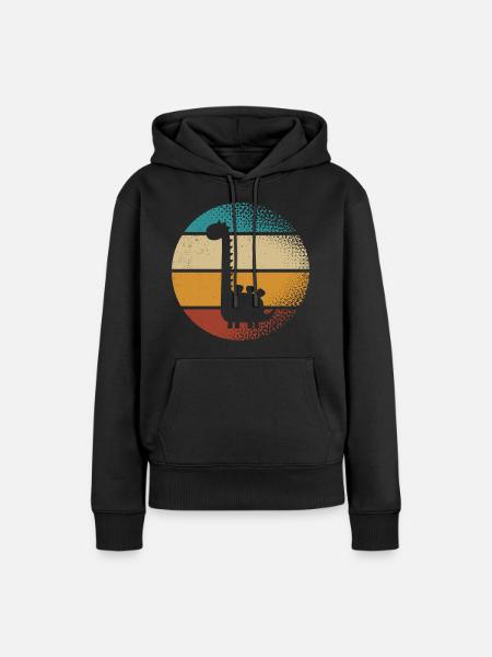 Brachiosaurus Dino - Frauen Premium Bio Hoodie - Schwarz