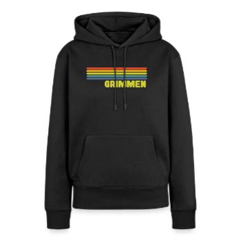 grimmen 05 - Frauen Premium Bio Hoodie - Schwarz - Vorne - Julia (174cm)