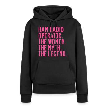 Ham Radio Operator Girl Mom Frauen Sprüche Lustige - Frauen Premium Bio Hoodie - Schwarz - Vorne - Julia (174cm)
