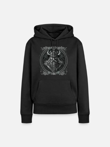 Viking#01 - Frauen Premium Bio Hoodie - Schwarz