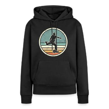 Fußballer Fußballtrainer Vintage Fußballspieler - Frauen Premium Bio Hoodie - Schwarz - Vorne - Julia (174cm)