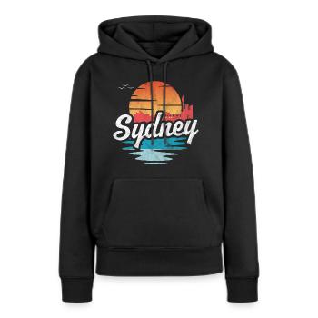 Sydney - Sweat à capuche Premium bio Femme - noir - Devant - Julia (174cm)