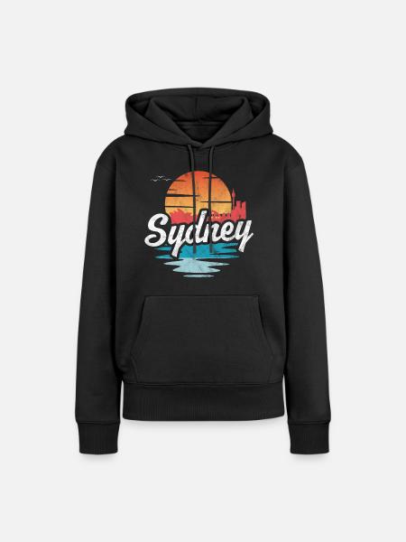Sydney - Frauen Premium Bio Hoodie - Schwarz