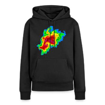 Joplin Superzelle, Tornado, Radar, Sturmjäger - Frauen Premium Bio Hoodie - Schwarz - Vorne - Julia (174cm)