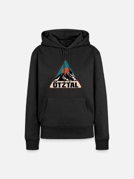 Ötztal - Frauen Premium Bio Hoodie - Schwarz