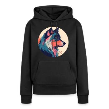 Wolf, Wild Dog, Grey Wolf, Canis lupus - Women’s Premium Organic Hoodie - black - Front - Julia (174cm)