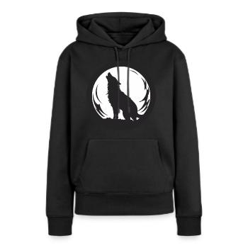 Wolf, Wild Dog, Grey Wolf, Canis lupus - Women’s Premium Organic Hoodie - black - Front - Julia (174cm)