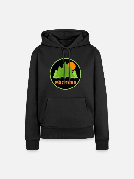 Pfälzerwald - Frauen Premium Bio Hoodie - Schwarz