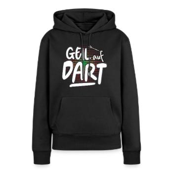 Geil auf Dart Darts Pfeil Dartscheibe Kneipensport - Frauen Premium Bio Hoodie - Schwarz - Vorne - Julia (174cm)