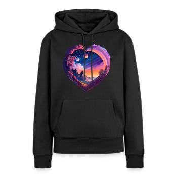 Le Songe d’une nuit d’été - Sweat à capuche Premium bio Femme - noir - Devant - Julia (174cm)