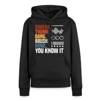 Tontechniker Geschenke | Toningenieur Deejay DJ - Frauen Premium Bio Hoodie - Schwarz - Vorne - Julia (174cm)