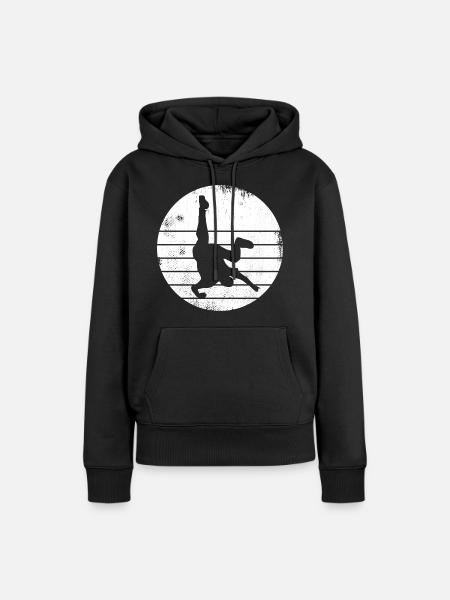 Breakdancer Sketch - Frauen Premium Bio Hoodie - Schwarz