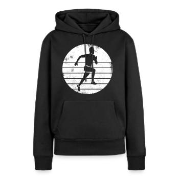 Évêque - Sweat à capuche Premium bio Femme - noir - Devant - Julia (174cm)
