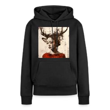 Rêverie - Sweat à capuche Premium bio Femme - noir - Devant - Julia (174cm)