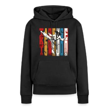 Artiste martial dynamique de taekwondo à coup élevé - Sweat à capuche Premium bio Femme - noir - Devant - Julia (174cm)