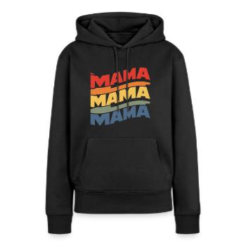 Super maman d'amour - Sweat à capuche Premium bio Femme - noir - Devant - Julia (174cm)