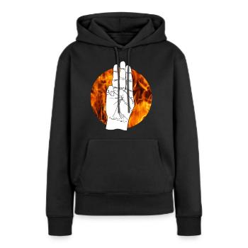 Hommage de signe de la main par Panem Hunger Games - Sweat à capuche Premium bio Femme - noir - Devant - Julia (174cm)