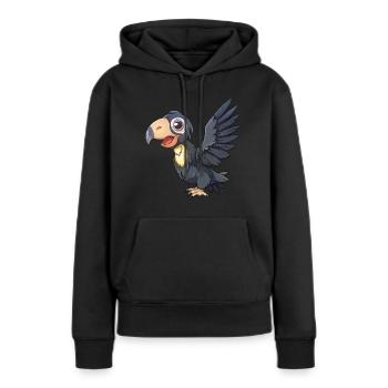 Kalifornischer Kondor in lebhafter Pose - Frauen Premium Bio Hoodie - Schwarz - Vorne - Julia (174cm)