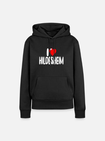 Hildesheim - Frauen Premium Bio Hoodie - Schwarz