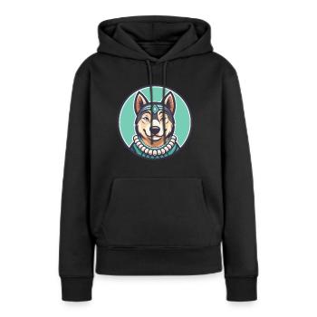 Polynesische Hunderasse Cartoon Kawaii Clipart Tier - Frauen Premium Bio Hoodie - Schwarz - Vorne - Julia (174cm)