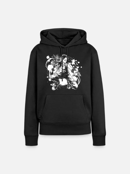 Breakdancer Mädchen - Frauen Premium Bio Hoodie - Schwarz