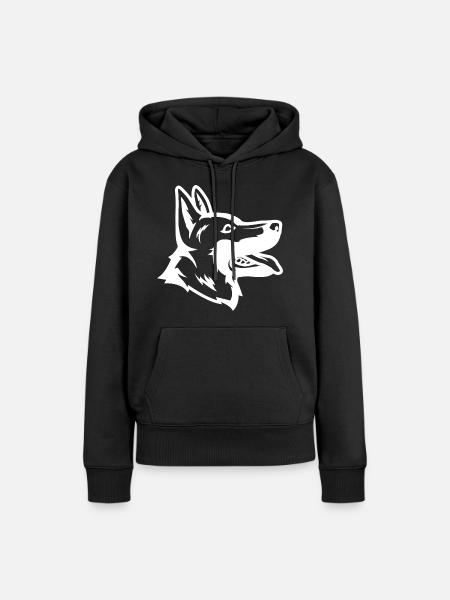 Schäferhund Zeichnung - Frauen Premium Bio Hoodie - Schwarz