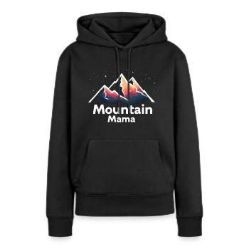 Mountain Mama Hiking Camping - Women’s Premium Organic Hoodie - black - Front - Julia (174cm)