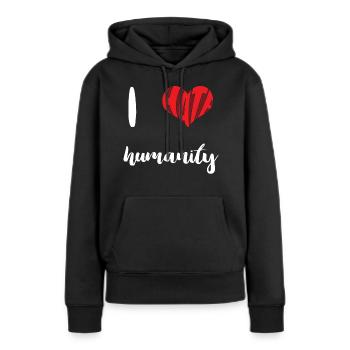 Hate Humanity Stop Hate Anti Hate - Women’s Premium Organic Hoodie - black - Front - Julia (174cm)