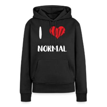 Hate Normal Stop Hate Anti Hate - Women’s Premium Organic Hoodie - black - Front - Julia (174cm)