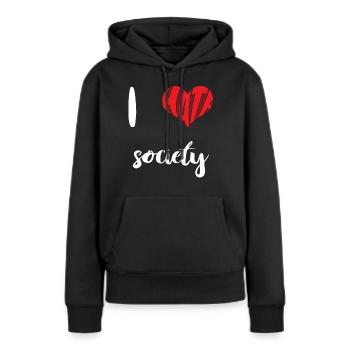 Hate Society Stop Hate Anti Hate - Women’s Premium Organic Hoodie - black - Front - Julia (174cm)