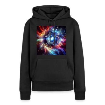 Fotofanatisch und Kreativ - Frauen Premium Bio Hoodie - Schwarz - Vorne - Julia (174cm)