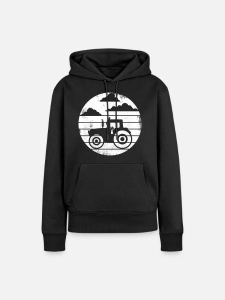 Traktor - Frauen Premium Bio Hoodie - Schwarz