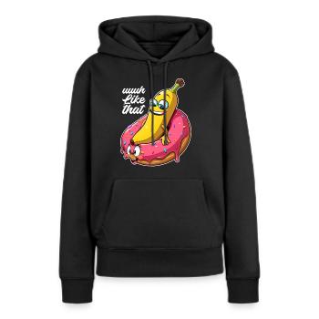 Banane Donut Beziehung Liebe machen Geschenk - Frauen Premium Bio Hoodie - Schwarz - Vorne - Julia (174cm)