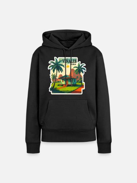 Vinales Kuba - Frauen Premium Bio Hoodie - Schwarz