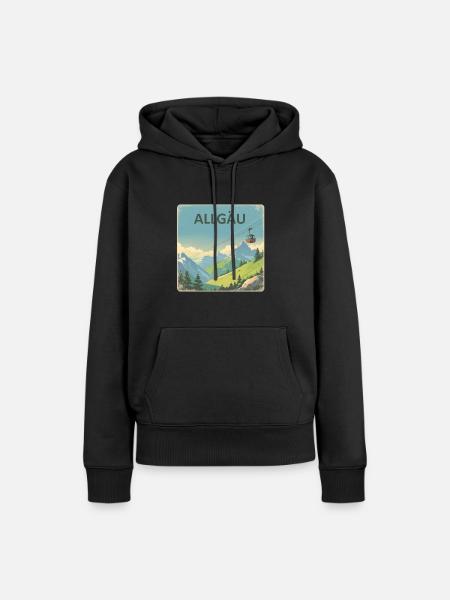 Allgäu Allgäu - Frauen Premium Bio Hoodie - Schwarz
