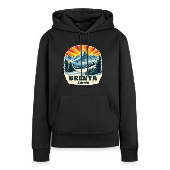 Brenta Dolomites - Sweat à capuche Premium bio Femme - noir - Devant - Julia (174cm)