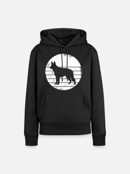 Deutscher Schäferhund Zeichnung - Frauen Premium Bio Hoodie - Schwarz